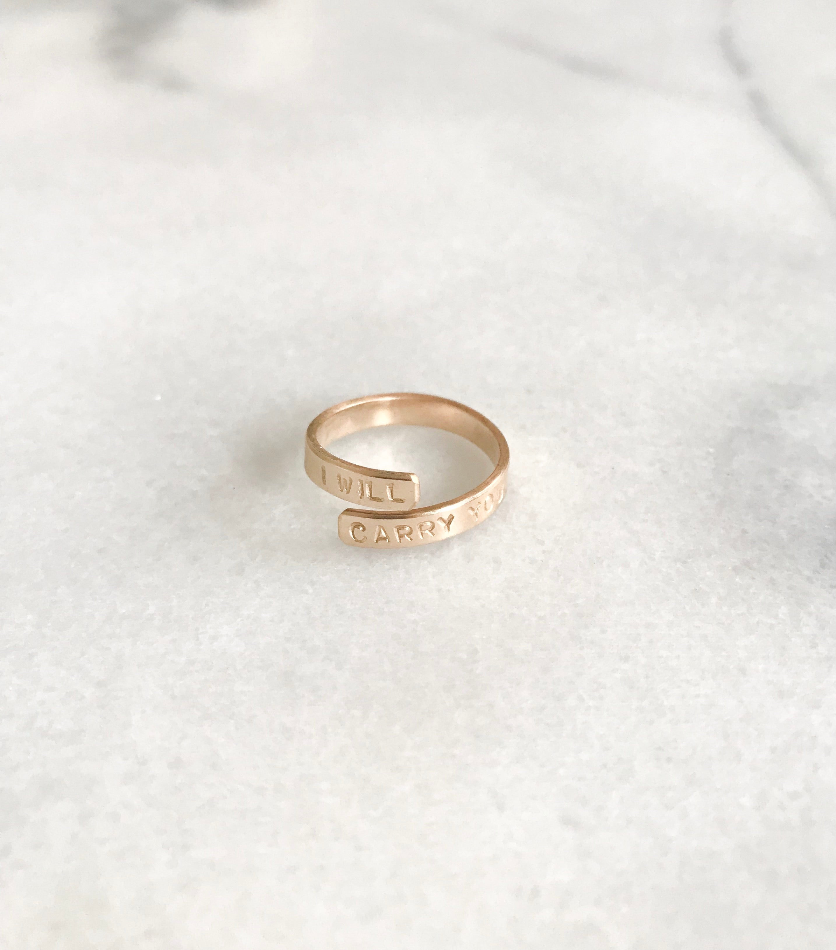 I Will Carry You Ring in 14K Gold Fill
