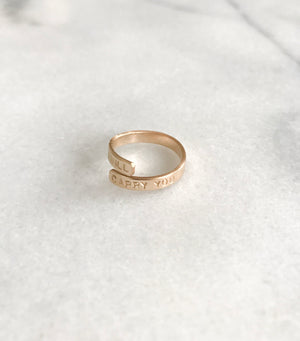 I Will Carry You Ring in 14K Gold Fill