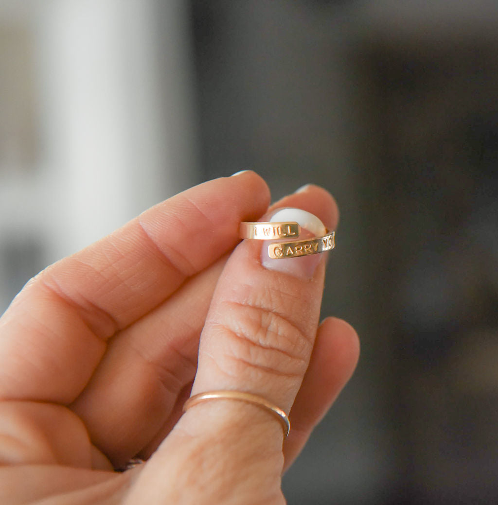 I Will Carry You Ring in 14K Gold Fill