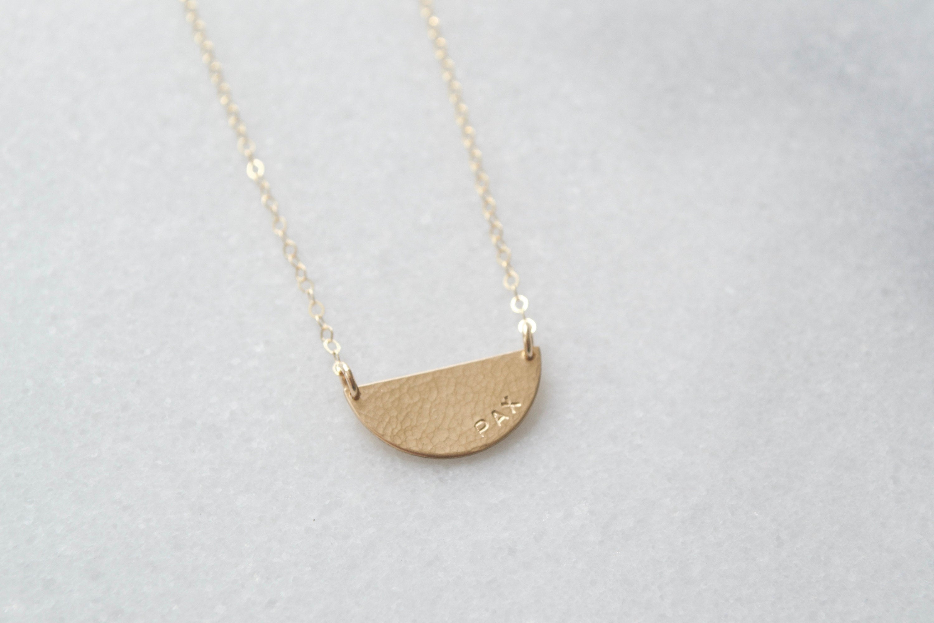 Hammered Half Moon Necklace