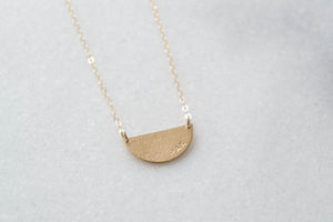 Hammered Half Moon Necklace