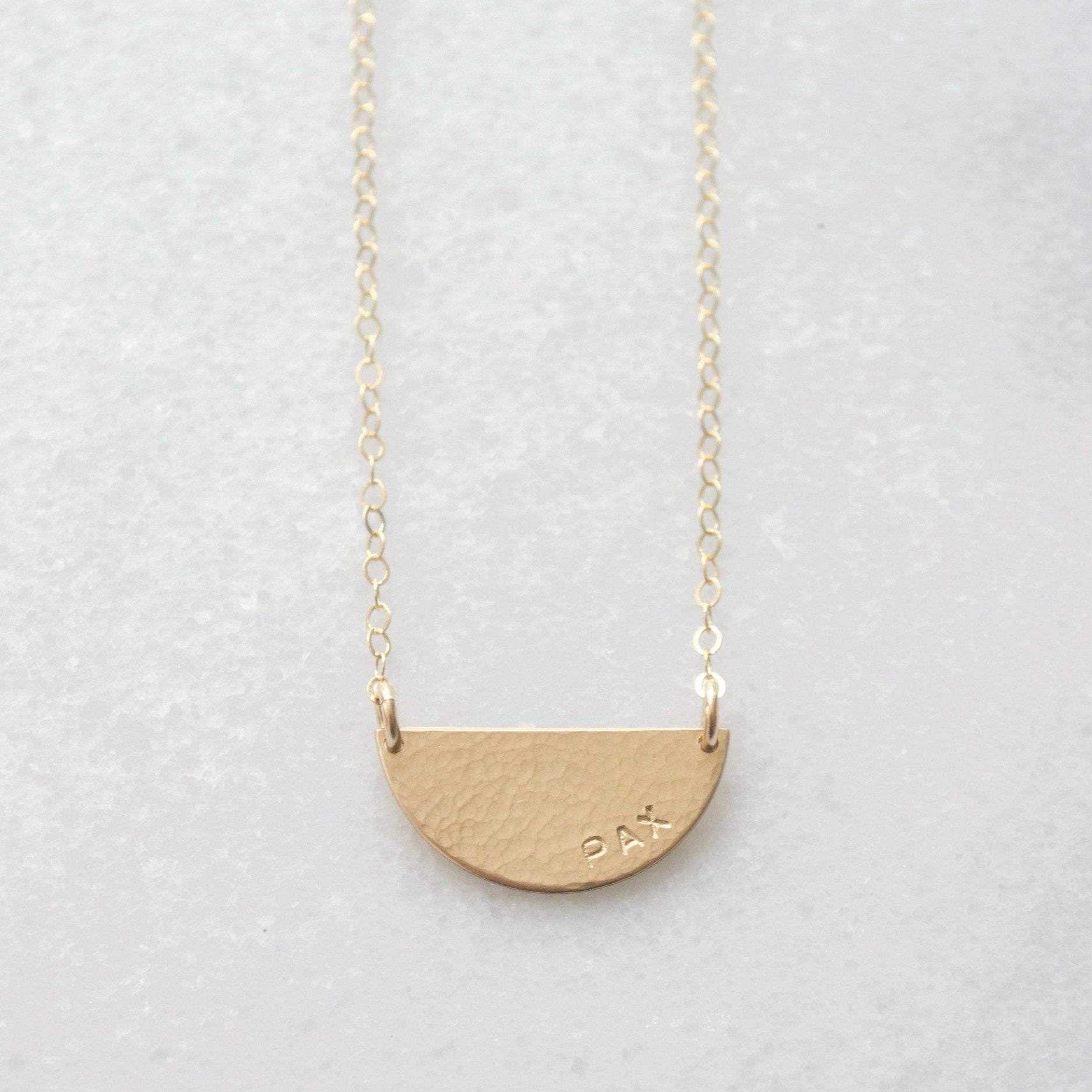 Hammered Half Moon Necklace