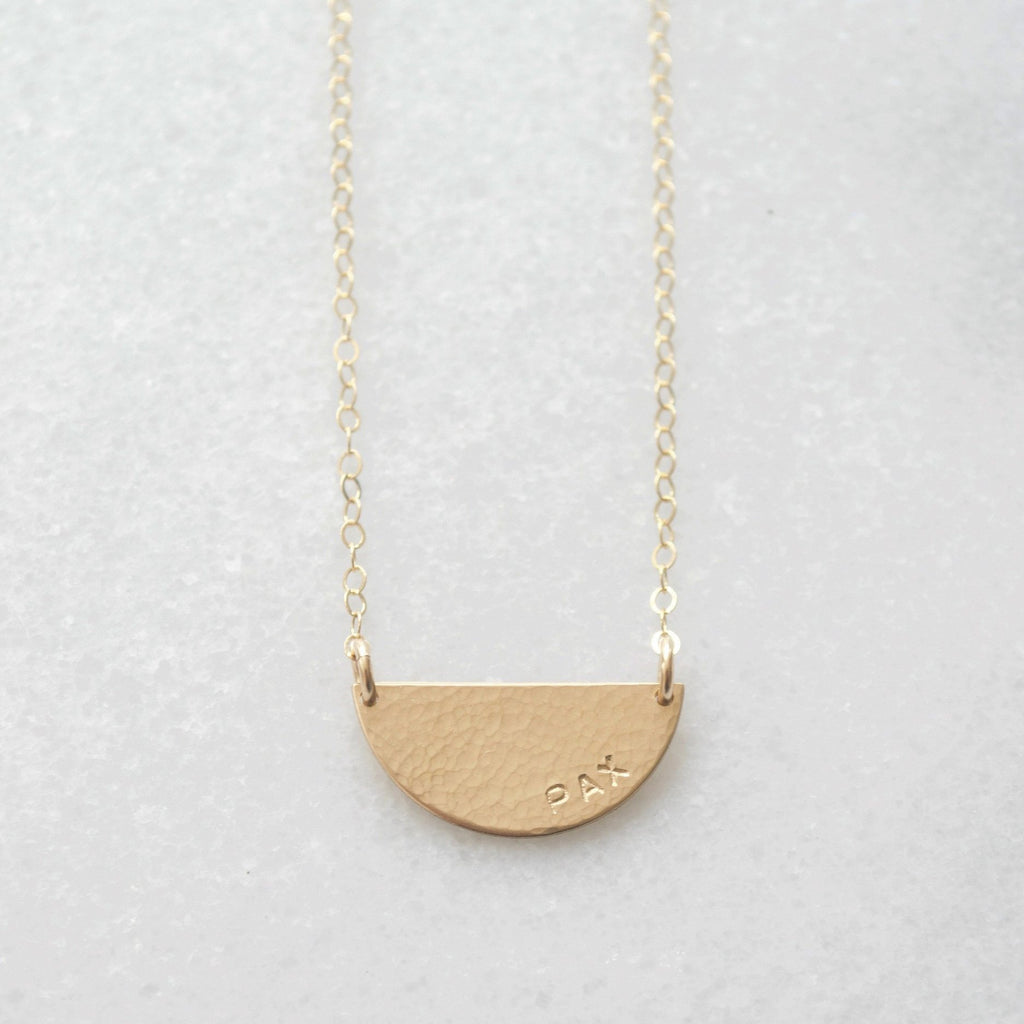 Hammered Half Moon Necklace
