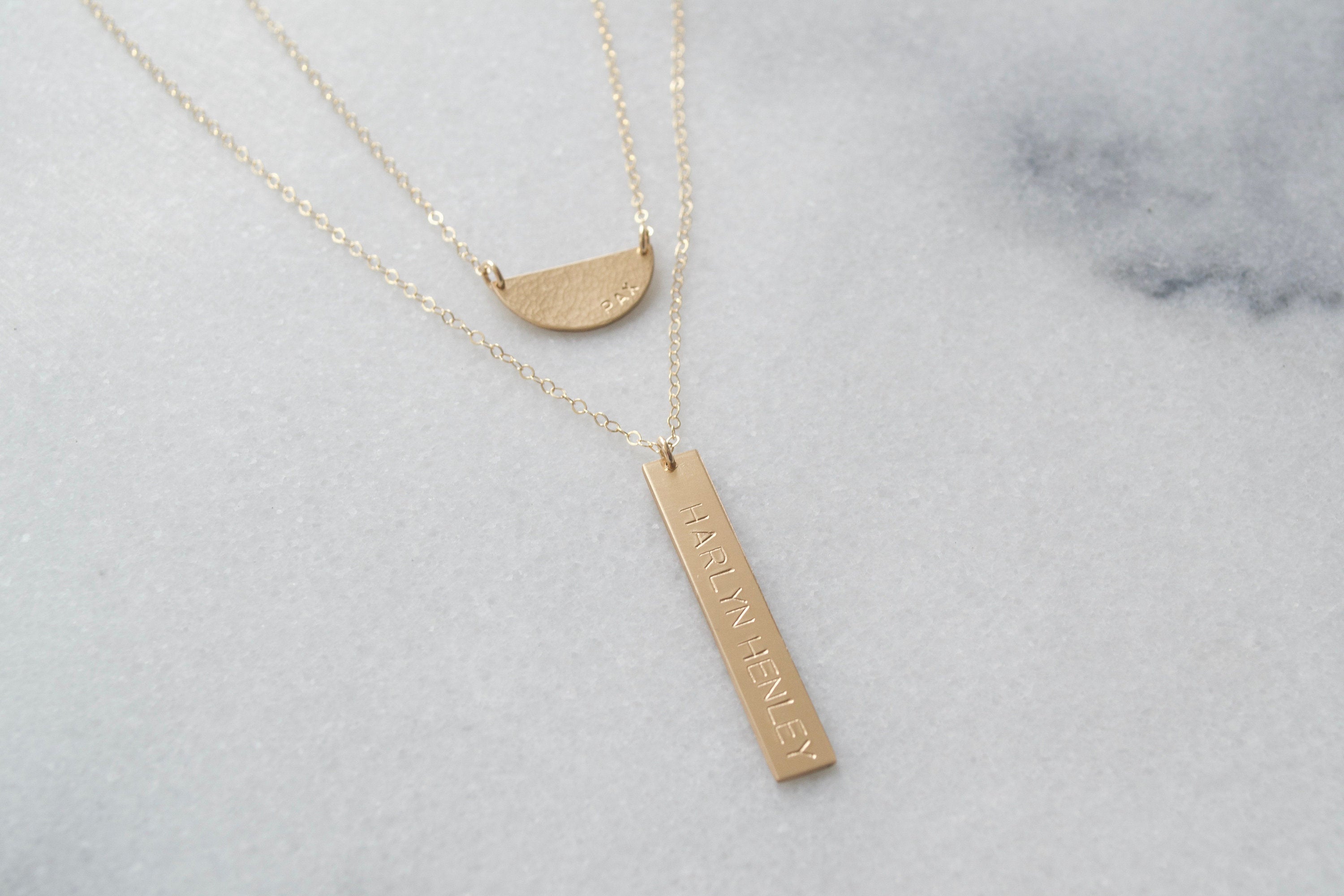 Hammered Half Moon Necklace