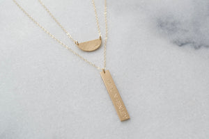 Hammered Half Moon Necklace