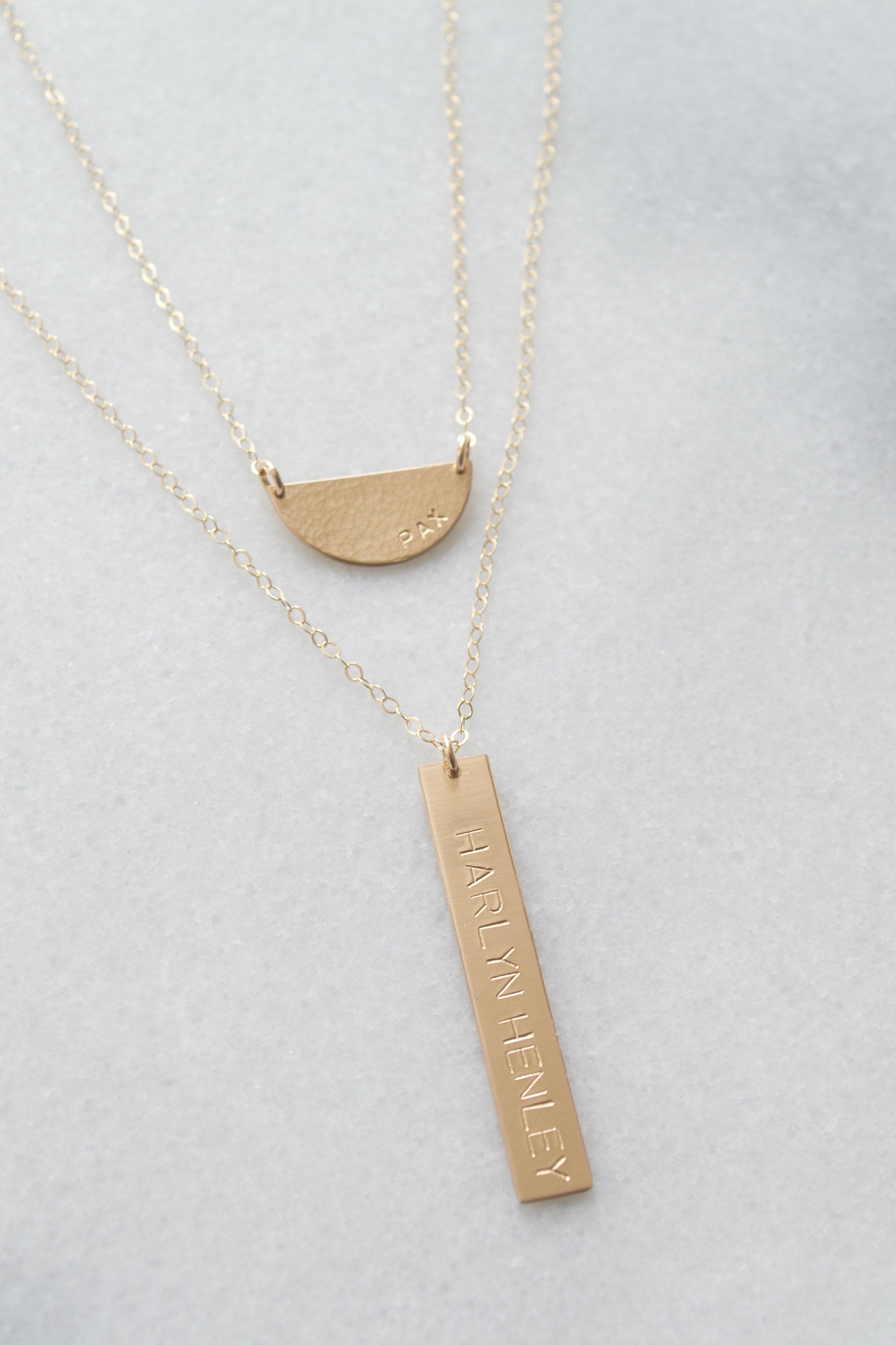 Hammered Half Moon Necklace