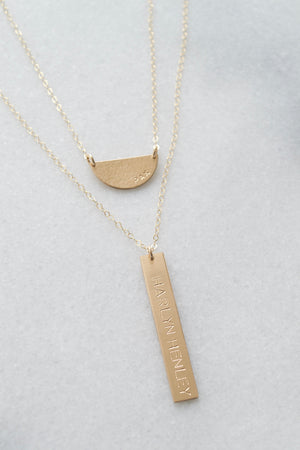 Hammered Half Moon Necklace